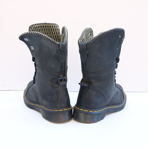 Dr. Martens Black Lace-Up Boots with Yellow Accents - Picture 7 of 10